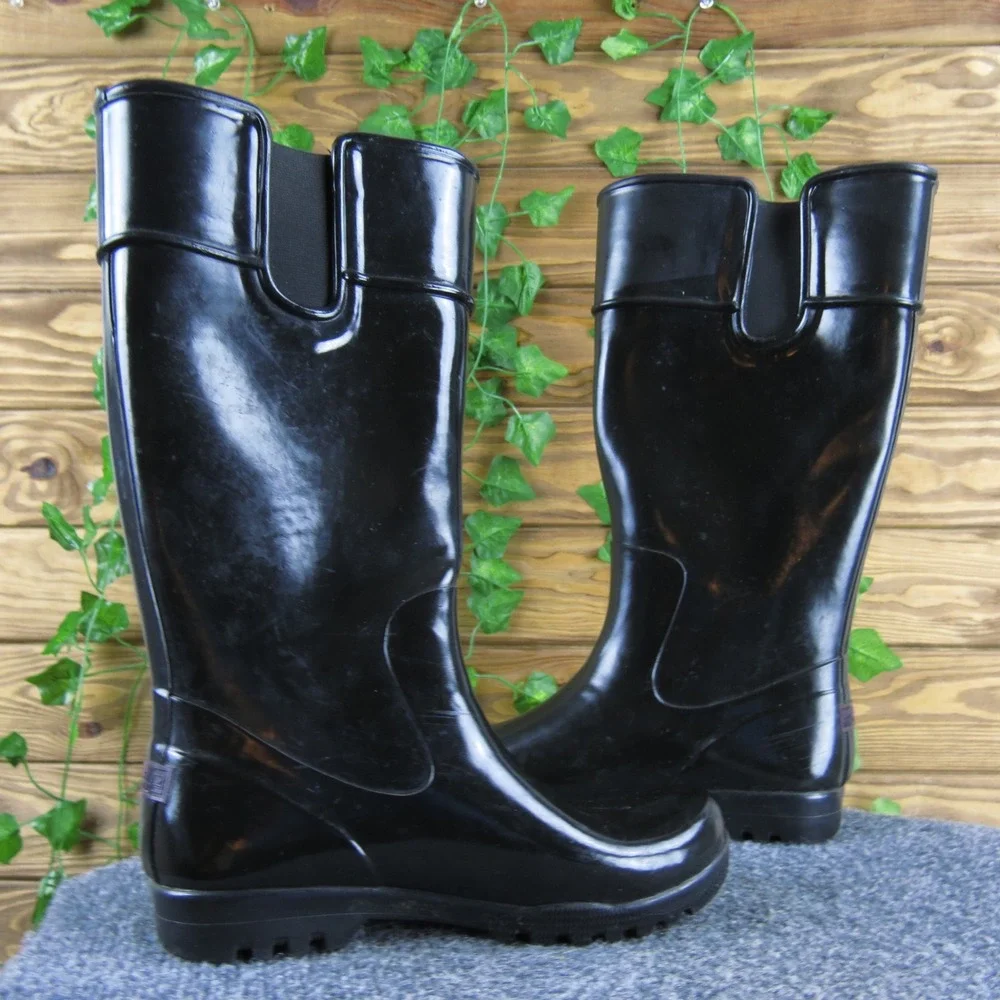 Sperry‎ Top-Sider Waterproof Rain Boots Women's Size 5 Black Tall